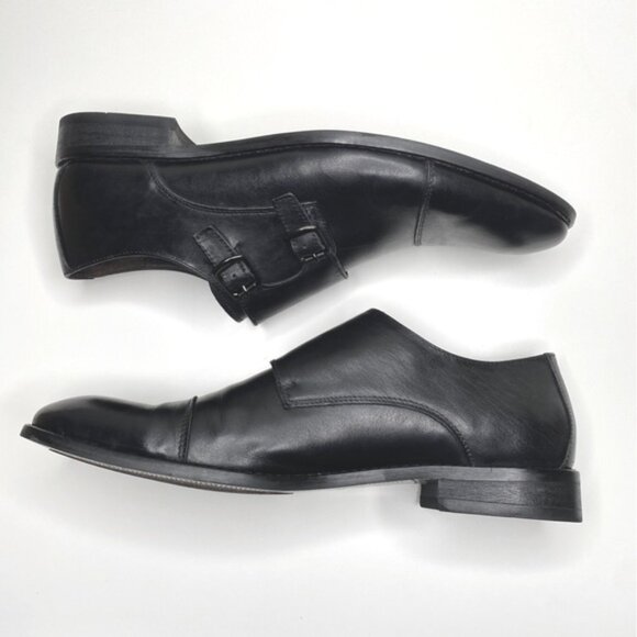 Vince Camuto Double Monk Strap Shoes Mens Sz 11 Gabriel Black Leather main image 7